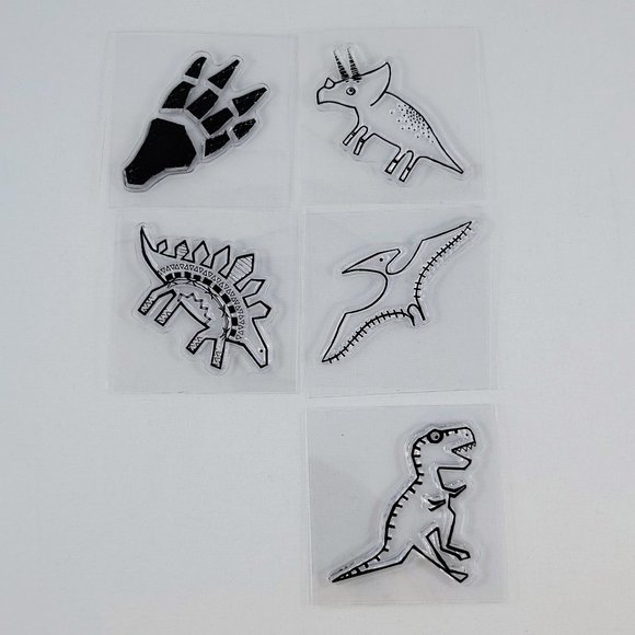 Dinosaur Clear Stamps Imaginisce Snag’em Stamps Crafts Cards Scrapbooking Read - Picture 3 of 13